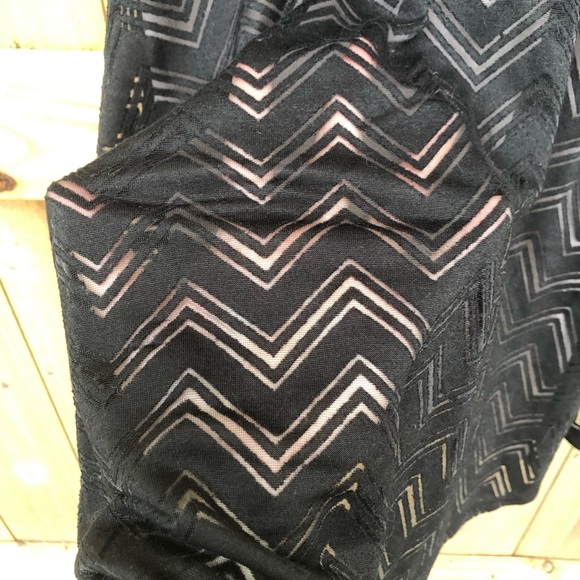 Candie’s Skater Dress Size S Black Nude Chevron Sleeveless Stretch Cross Back - Picture 6 of 12